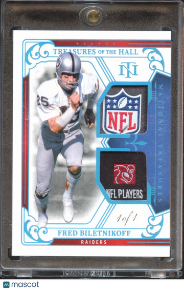 2026 Panini National Treasures Treasures of the Hall Fred Biletnikoff #TOTH-FBF NFL Players Patch NFL Shield Patch