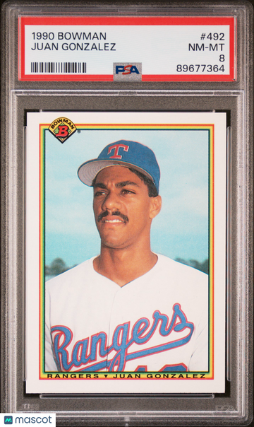 1990 Bowman Juan Gonzalez #492 Rookie PSA 8