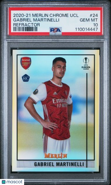 2020 Topps Merlin Chrome UEFA Champions League Gabriel Martinelli #24 Refractor PSA 10