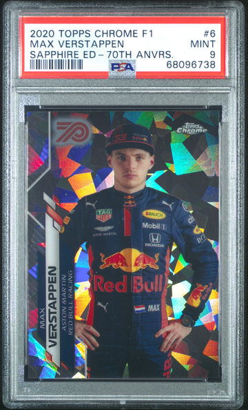 2020 Topps Chrome Sapphire Max Verstappen 70th Anniversary /70 Formula 1 F1 PSA 9