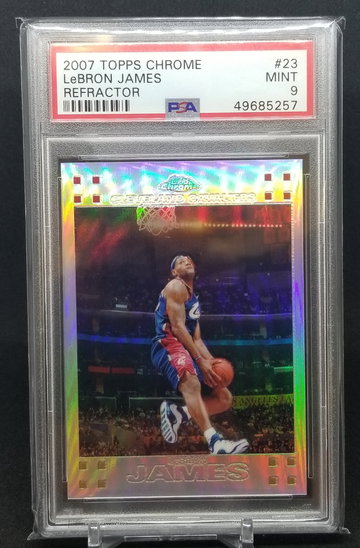 Lebron James 2007 topps chrome refractor psa 9