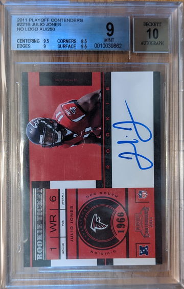 2011 Playoff Contenders Rookie Ticket Auto Autograph No Logo Variation /250 BGS 9