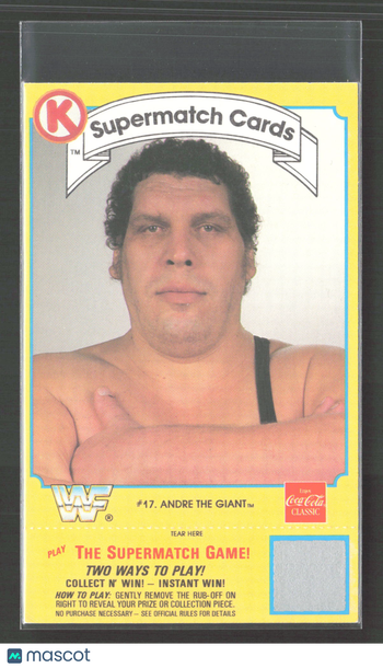 1987 Circle K Coca-Cola WWF Supermatch Cards Andre the Giant #17
