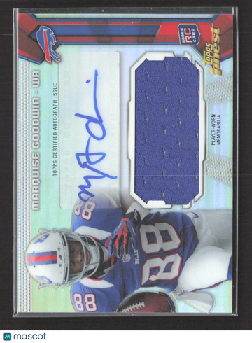 2013 Topps Finest Marquise Goodwin #AJR-MGO Player-Worn Memorabilia RC Auto