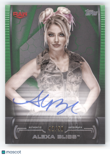 2021 Topps WWE Undisputed Alexa Bliss #A-AB Green Autograph /50