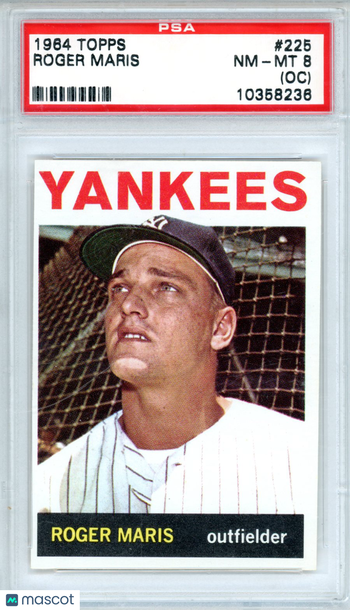 1964 Topps Roger Maris #225 Oc PSA 8