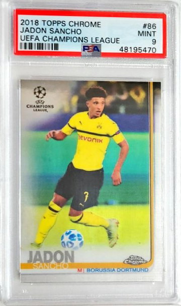 Jadon Sancho Topps Chrome UEFA Champions League PSA 9