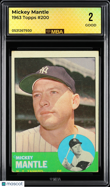 1963 Topps Mickey Mantle #200 MBA 2