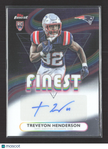 2025 Topps Finest Football TreVeyon Henderson #RFA-TVH RC Auto