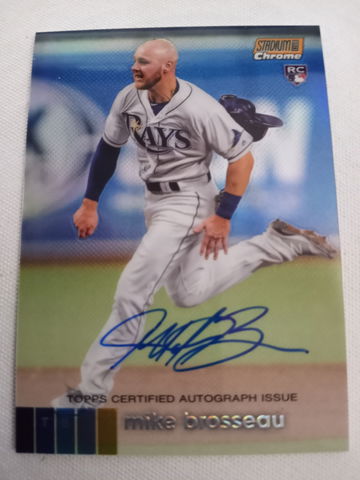 Mike Brosseau 2020 Topps Stadium Club Chrome Orange Refractor Rookie Autograph MINT /25 RC Milwaukee Brewers