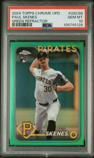 2024 Topps Chrome Update Green Refractor Paul Skenes #USC88 /99 PSA 10 RC