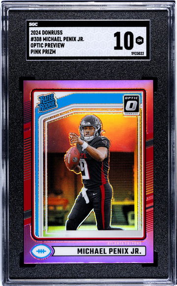 2024 Donruss #308 Michael Penix Jr. Optic Preview Pink Prizm SGC 10
