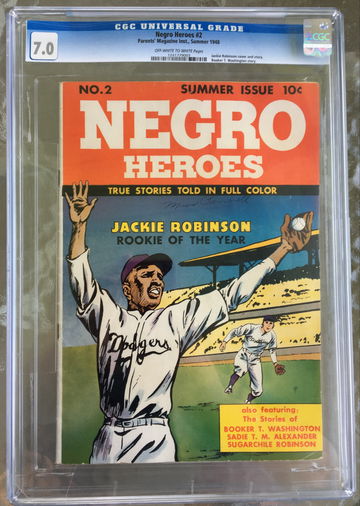 Negro Heroes #2 (1948) CGC 7.0 -- O/w to White pages; Jackie Robinson cover