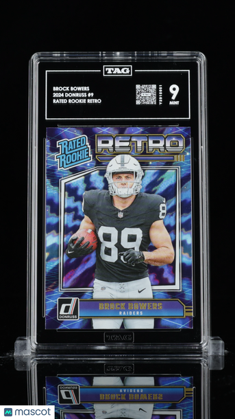 2024 Donruss Rated Rookie Retro Brock Bowers #9 Insert Rookie TAG 9