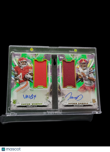 2024 Topps Inception Football Xavier Worthy Jayden Daniels #DRRBC-DW Dual Rookie Relic Autograph Book Card Memorabilia