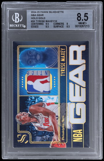2024 Panini Silhouette Tyrese Maxey Nba Gear Holo Gold BGS 8.5