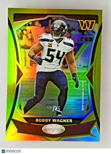Near Mint 2024 Panini Certified Bobby Wagner Mirror Gold Parallel Football Card #13 Panini Authentic
