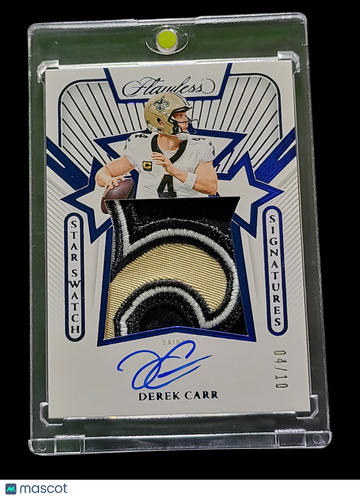 2025 Panini Flawless Football Derek Carr #SS-DCR /10 Star Swatch Signatures Patch