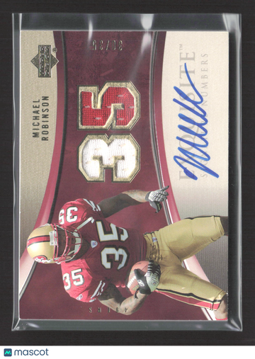 2006 Upper Deck Exquisite Collection Signature Numbers Michael Robinson #ESN-MR /08 Patch Event-Worn Memorabilia
