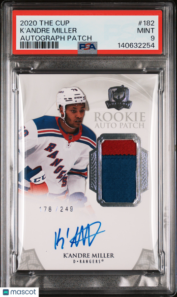 2020-21 Upper Deck The Cup K'andre Miller #182 Autograph Patch /249 Rookie PSA 9