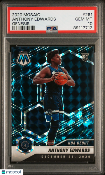 2020 Panini Mosaic Anthony Edwards #261 Genesis PSA 10