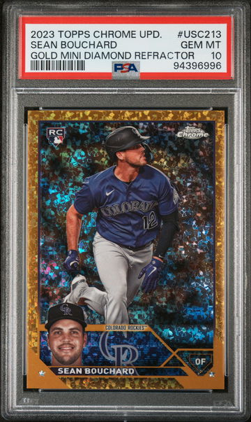 2023 Topps Chrome Update Gold Mini Diamond Sean Bouchard #USC213 RC /50 PSA 10
