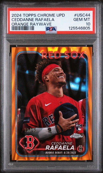 2024 Topps Chrome Update Orange Raywave Ceddanne Rafaela #USC44 /25 PSA 10