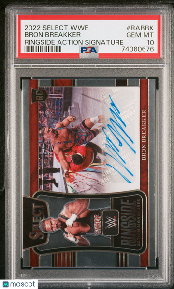 2022 Panini Select WWE Ringside Action Signatures Bron Breakker #RABBK PSA 10