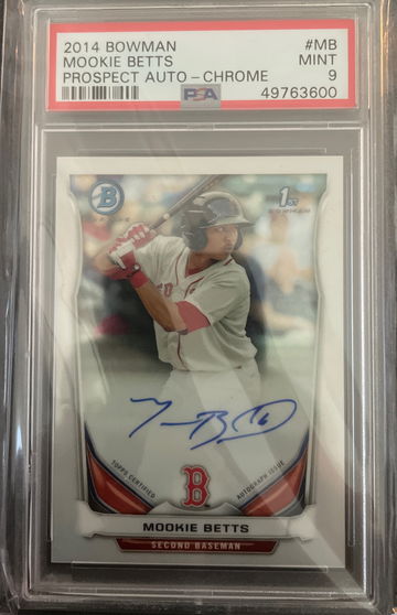 2014 Mookie Betts Bowman Chrome Autograph PSA 9 