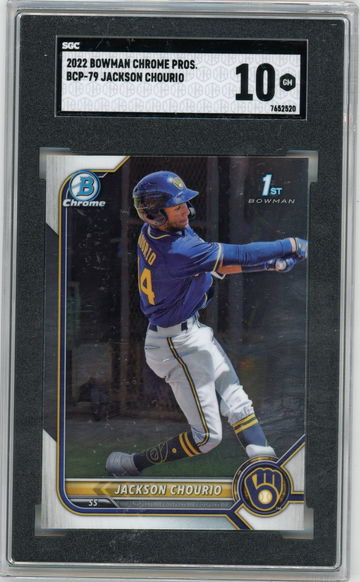 2022 Bowman Chrome Prospects BCP-79 Jackson Chourio SGC 10 1st Brewers