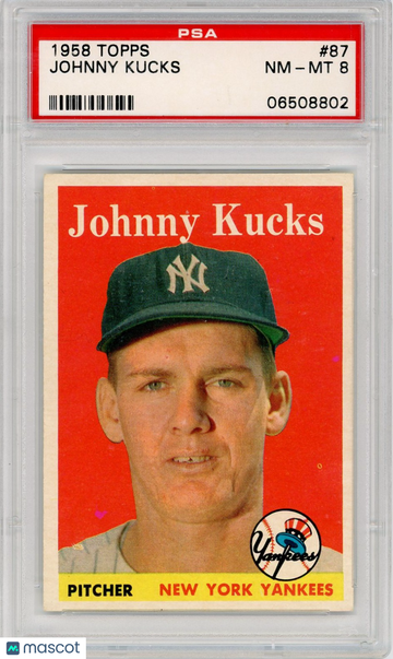 1958 Topps Johnny Kucks #87 PSA 8