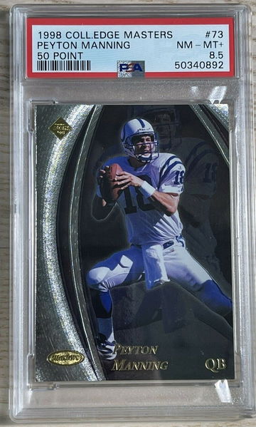 1998 COLLECTOR’S EDGE MASTERS #73 PEYTON MANNING 50 POINT ROOKIE #/3000 PSA 8.5