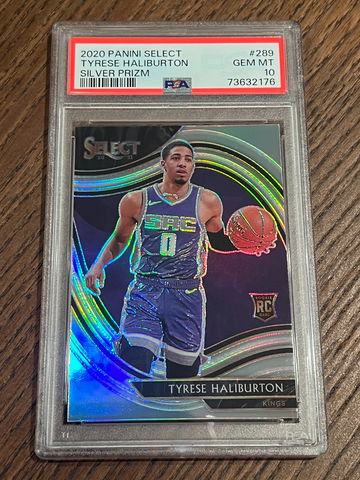 PSA 10 2020-21 Panini Select Tyrese Haliburton Courtside Silver Prizm RC #289