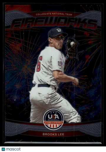 2026 Panini Stars & Stripes Prizm USA Baseball Brooks Lee #24 Fireworks