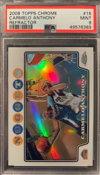 2008 Topps Chrome Refractor Carmelo Anthony PSA 9 Mint