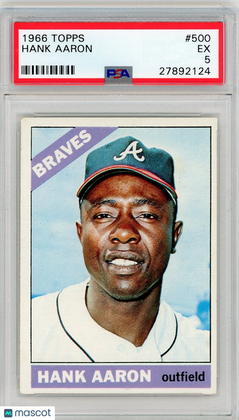 1966 Topps Hank Aaron #500 PSA 5