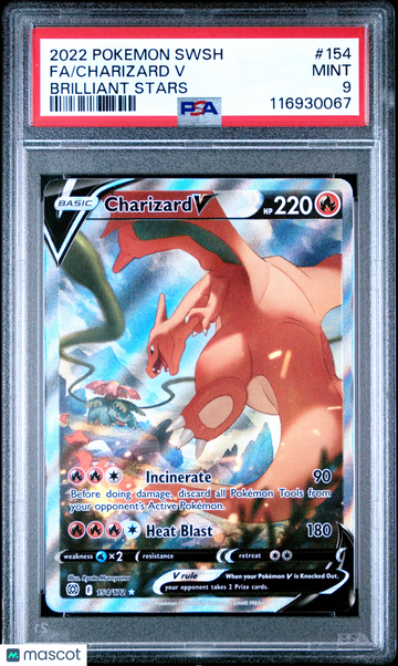 2022 Pokemon Sword & Shield Brilliant Stars Charizard V PSA 9 #154