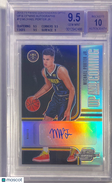 2018-19 Panini Contenders Optic Up and Coming Autographs Michael Porter Jr. #12 BGS 9.5 Auto 10