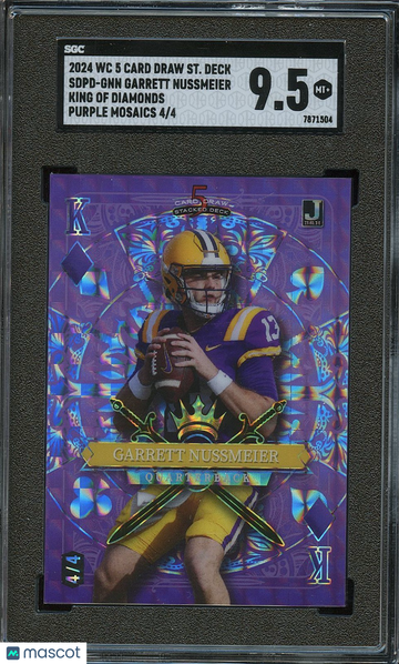 2024 Wild Card Garrett Nussmeier #SDPD-GNN Purple Rookie SGC 9.5