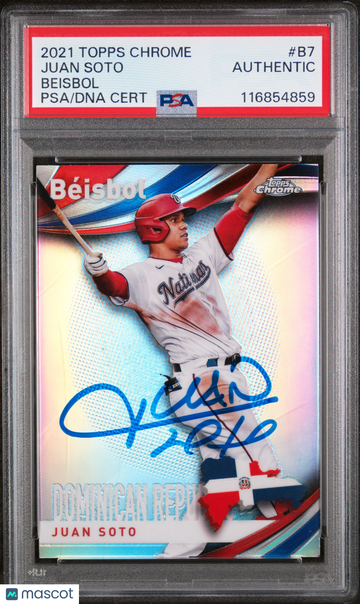 2021 Topps Chrome Beisbol Juan Soto #B7 PSA A Auto A