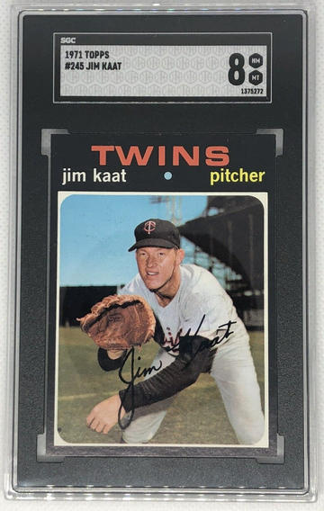 1971 Topps Jim Kaat HOF #245 SGC 8 NM-MT RARE - Just Graded