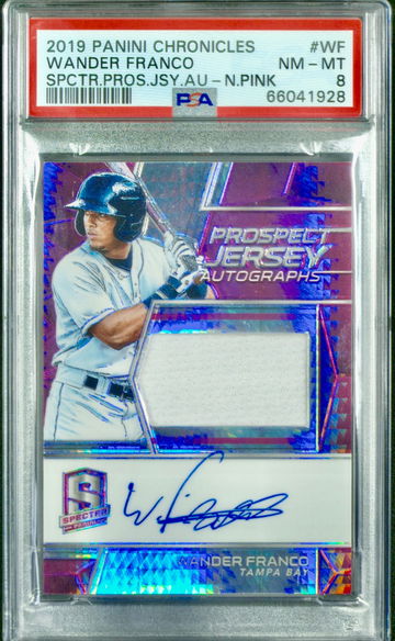 2019 PANINI CHRONICLES SPECTRA WANDER FRANCO PINK JERSEY AUTO /49 PSA 8 NM-MT SP