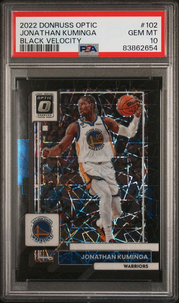 2022 Donruss Optic Black Velocity Jonathan Kuminga #102 /39 PSA 10
