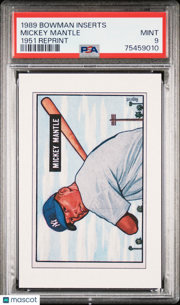 1989 Bowman Inserts Mickey Mantle 1951 Reprint PSA 9