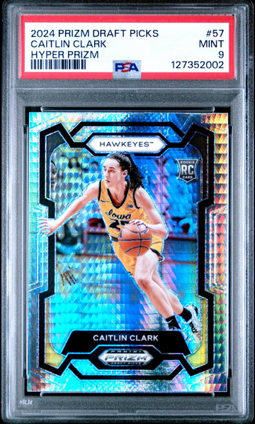2024 Panini Prizm Draft Picks Hyper Prizm Caitlin Clark #57 PSA 9