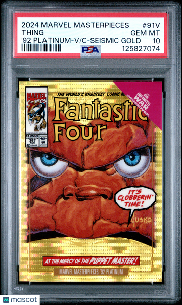 2024 Upper Deck Marvel Masterpieces '92 Platinum Thing #91V PSA 10