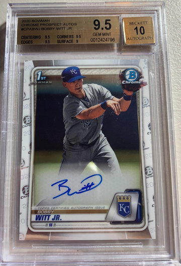 2020 Bowman Chrome Bobby Witt Jr. Auto BGS 9.5/10