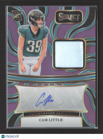 2025 Panini Select Prizm Signature Memorabilia Football Card Cam Little RSM-CLE #15/49 RC Auto