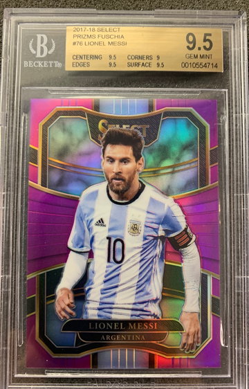 LIONEL MESSI FUSCHIA PRIZMS #/125 BGS 9.5 GEM MINT 