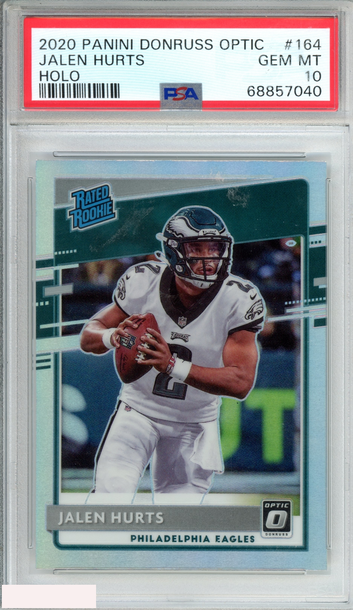 2020 PANINI DONRUSS OPTIC JALEN HURTS #164 HOLO ROOKIE RC PSA 10 GEM MT